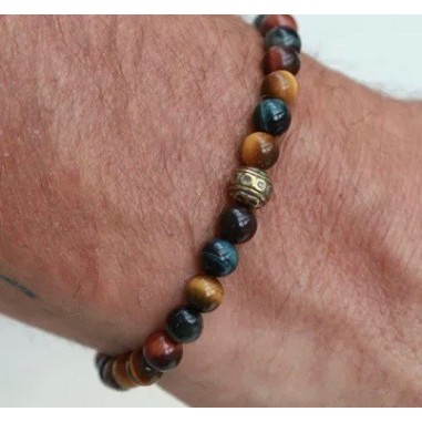 Bracelet pierre oeil de tigre pour homme