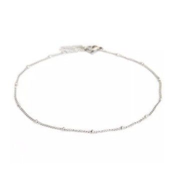 Bracelet de cheville points argentés