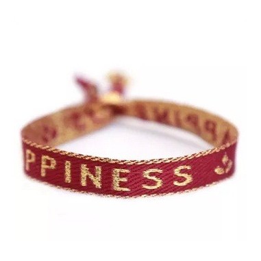 Bracelet tissé bonheur or