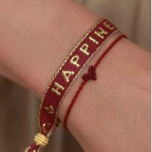 Bracelet tissé bonheur or 2