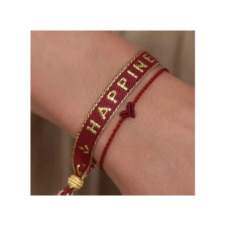 Bracelet tissé bonheur or