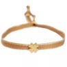 Bracelet tissé trèfle doré