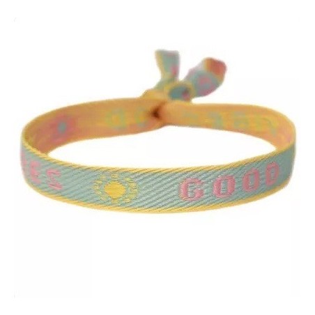 Bracelet tissé good vibes pastel
