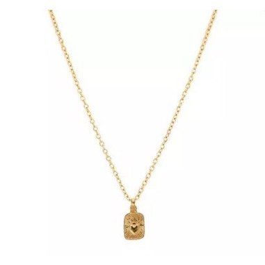 Collier coeur en feu doré