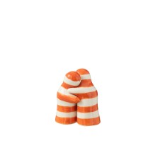 Salière et poivrière GRANADA Strié Céramique Blanc/Orange