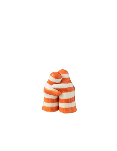 Salière et poivrière GRANADA Strié Céramique Blanc/Orange