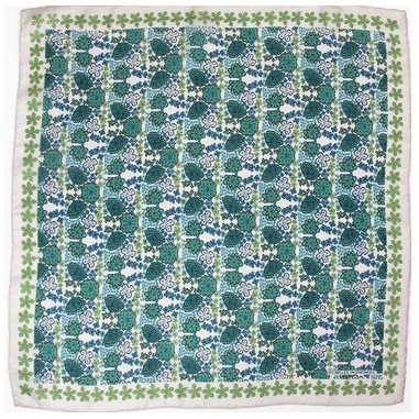 Carré de soie 100% 50x50cm Caraibes Bleu