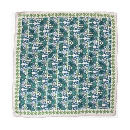 Carré de soie 100% 50x50cm Caraibes Bleu