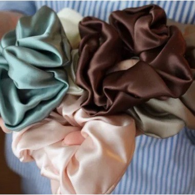 Chouchou 100% soie de mûrier 6A - Rose pâle