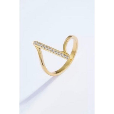 Bague en acier inoxydable dorée ou argenté- Trait