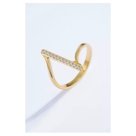 Bague en acier inoxydable dorée ou argenté- Trait