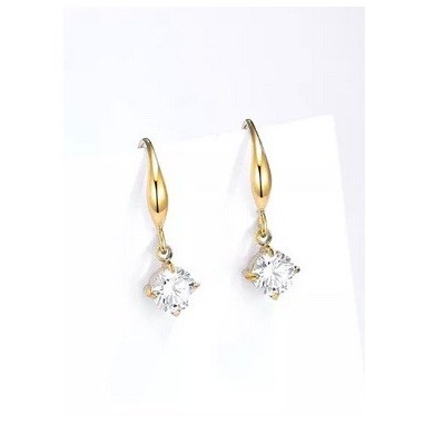 Boucles d'oreille en acier inoxydable Or ou Argent strass