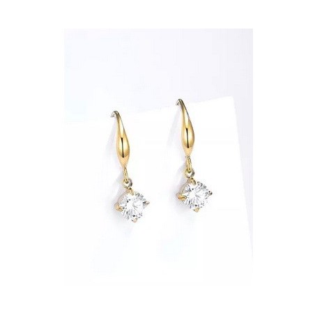 Boucles d'oreille en acier inoxydable Or ou Argent strass