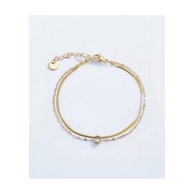 Bracelet en acier inoxydable Or ou Argent strass