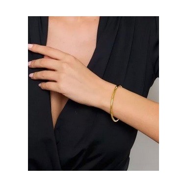 Bracelet en acier inoxydable Or ou Argent- Jonc lisse