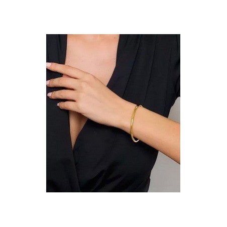 Bracelet en acier inoxydable Or ou Argent- Jonc lisse