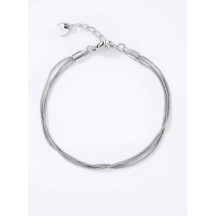 Bracelet en acier inoxydable triple chaine argent