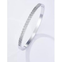 Bracelet Jonc en acier inoxydable Or ou Argent strass