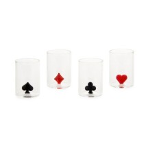 Set de 4 verres à shot Poker