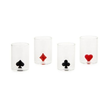 Set de 4 verres à shot Poker