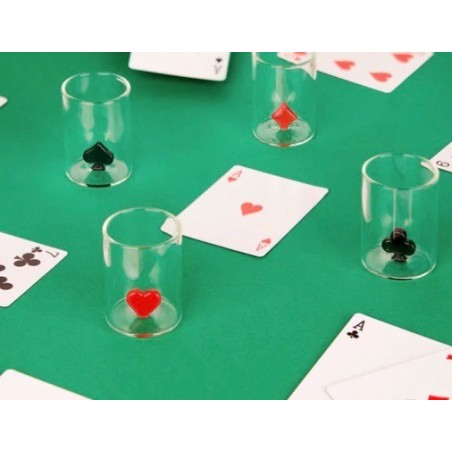 Set de 4 verres à shot Poker