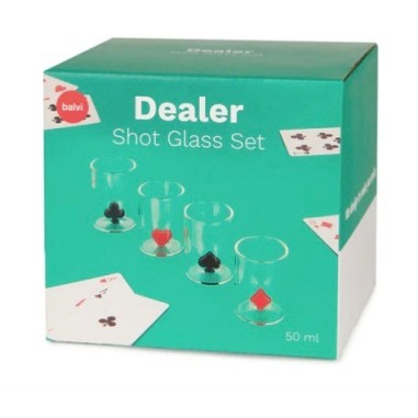 Set de 4 verres à shot Poker
