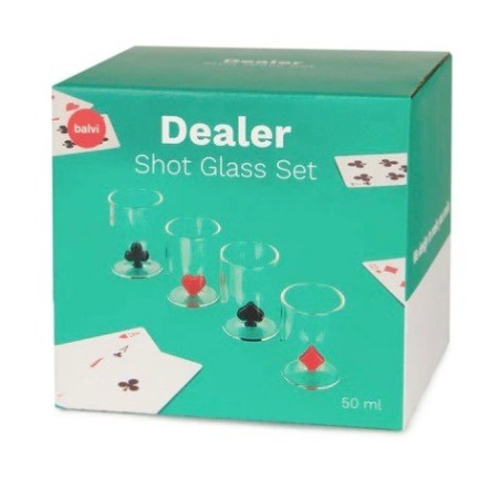 Set de 4 verres à shot Poker