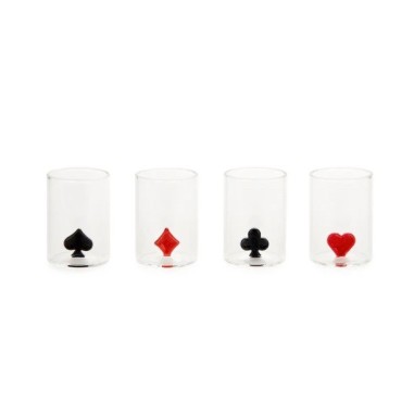 Set de 4 verres à shot Poker