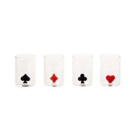 Set de 4 verres à shot Poker