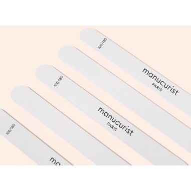 Limes premium Blanches ongles naturels 100/180 - X5 -Manucurist