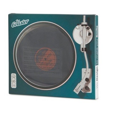 Sous-verre, en forme de Disque vinyl x4, silicone