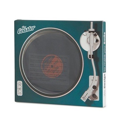Sous-verre, en forme de Disque vinyl x4, silicone