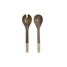 SET de 2 couverts à salade/service en Manguier DÉCAPAGE DORÉ