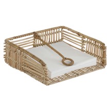 PORTE-SERVIETTES ROTIN FER NATUREL MARRON