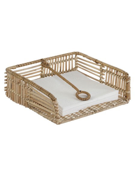PORTE-SERVIETTES ROTIN FER NATUREL MARRON