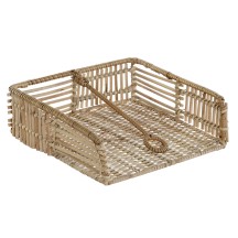 PORTE-SERVIETTES ROTIN FER NATUREL MARRON 2