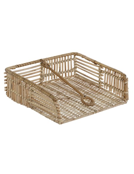 PORTE-SERVIETTES ROTIN FER NATUREL MARRON