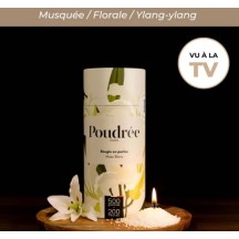 Boite Bougie "Poudrée Paris" parfumée MUSC BLANC 500 g - 200 heures