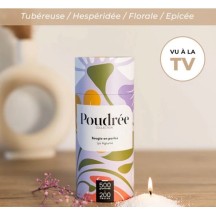 Boite Bougie "Poudrée Paris" parfumée CEDRE MARIN 500 g - 200 heures