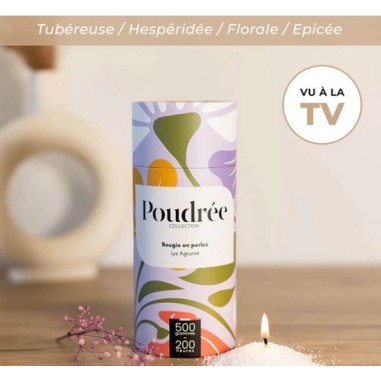 Boite Bougie "Poudrée Paris" parfumée CEDRE MARIN 500 g - 200 heures
