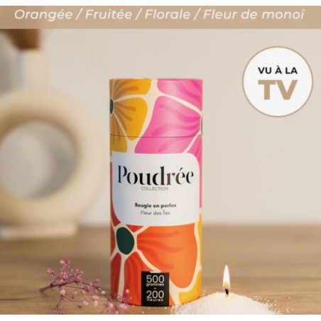 Boite Bougie "Poudrée Paris" parfumée FLEUR DES ILES 500 g - 200 heures