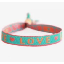 Bracelet tissé Love turquoise