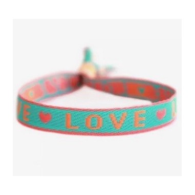 Bracelet tissé Love turquoise