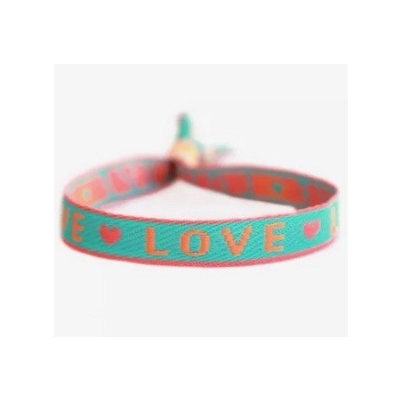Bracelet tissé Love turquoise