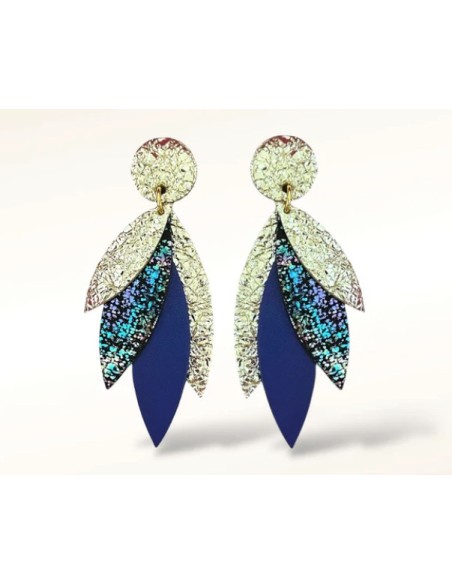 Boucles d'oreilles PAMPA FIT Cosmos/Bleu Métallisé-CLIPS