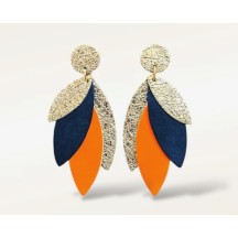 Boucles d'oreilles PAMPA Fit Orange fluo/bleu métallisé