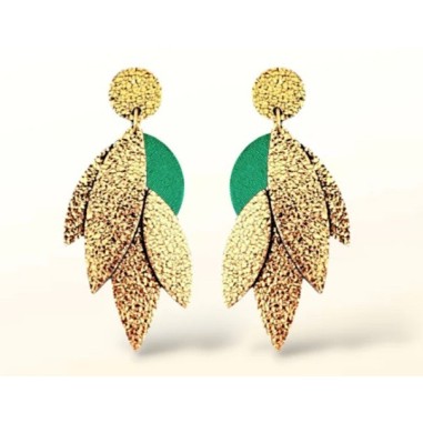 Boucles d'oreilles Sunny vert velours