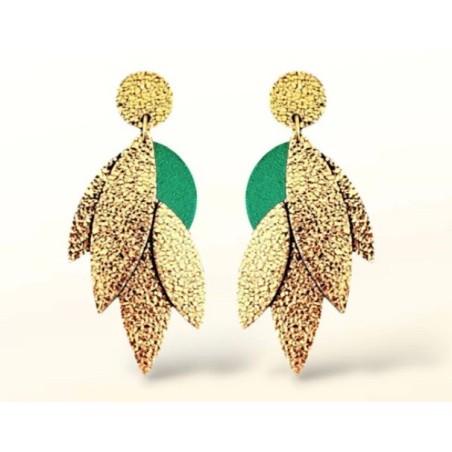Boucles d'oreilles Sunny vert velours