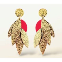 Boucles d'oreilles Sunny rouge corail