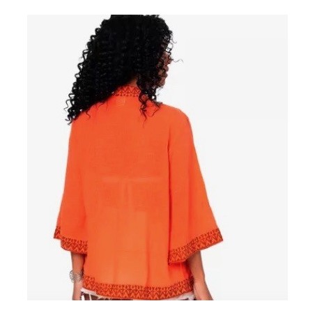 KIMONO Façon veste été courte manches 3/4 - orange